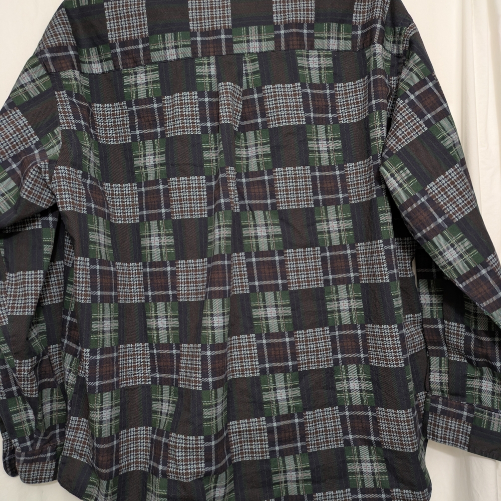 Dockers Patchwork Plaid Button Up Shirt Long Slee… - image 4